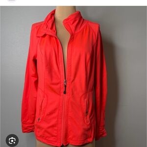 Women's Lightweight Zip-Front Jacket in Coral Pink Size Medium